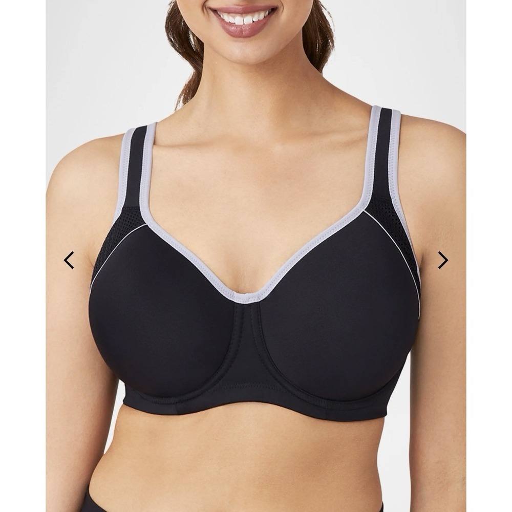 Wacoal 853302 Lindsey Sport Contour Underwire Black Bra Size 38G NWT Workout